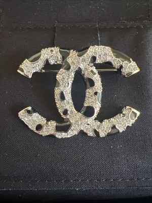 CHANEL Metiers D\u2019Art 2026 Black and Silver Crystal Rhinestones CC Logo Brooch | eBay | eBay US