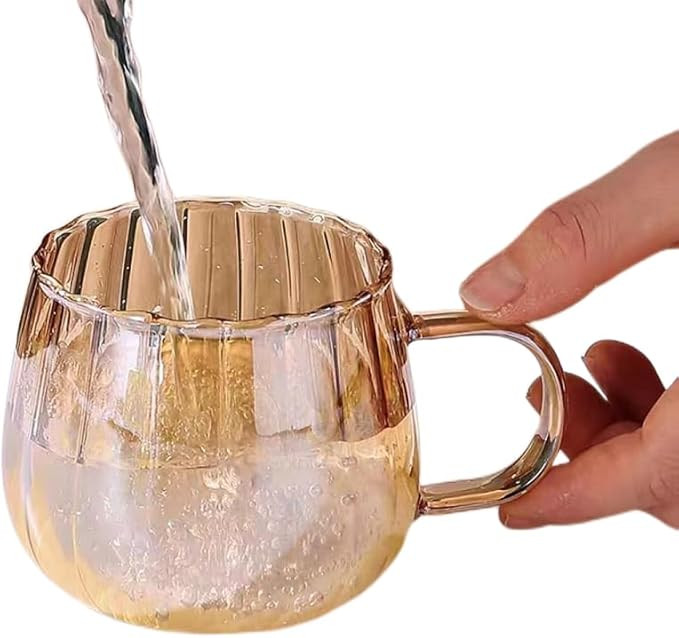 Glass Mug, Coffee Cup, Suitable for Tea, Juice, Milk and Drinks, Pumpkin Cup, 350ml, Set of 1（A... | Amazon (US)