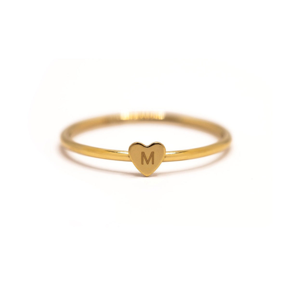 Tiny Heart Initial Ring | AMY O