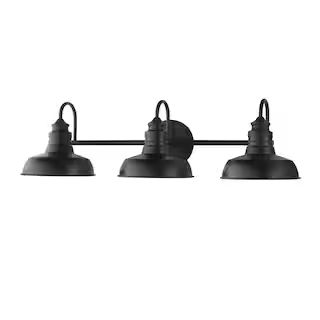 Hampton Bay Elmcroft 29 in. 3-Light Matte Black Bath Bar Vanity Light HB3672-43 | The Home Depot