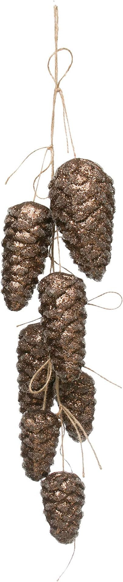 Creative Co-Op Foam Cluster with Glitter Pinecones, Brown | Amazon (US)