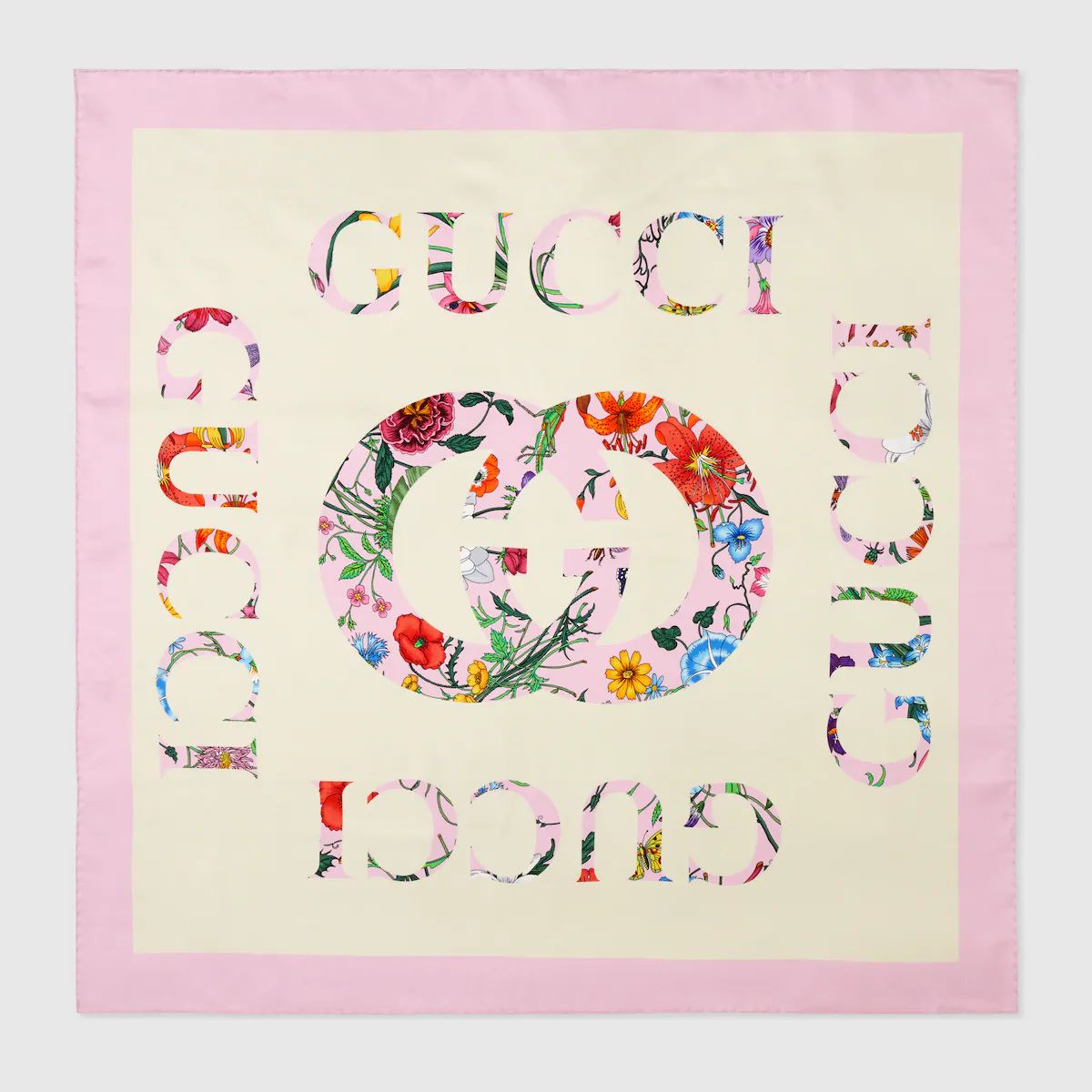 Gucci - Flora Gucci vintage logo print silk scarf | Gucci (US)