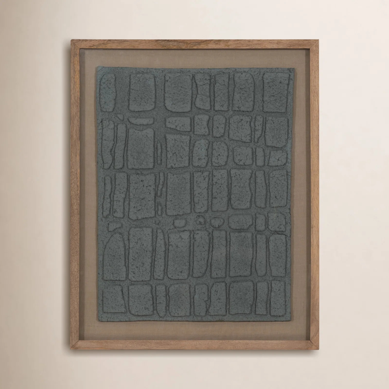 Framed Wall Art Paper Mache & Wood Geometric Textured Design for Living Room, Bedroom, or Office ... | Wayfair North America