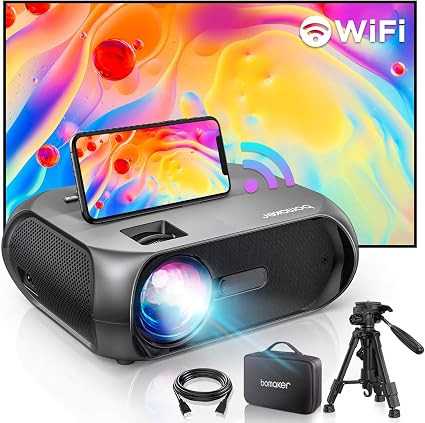 Bomaker True HD WiFi Projector, 100" Outdoor Projector Screen Included, Native 1280*720P Outdoor ... | Amazon (CA)