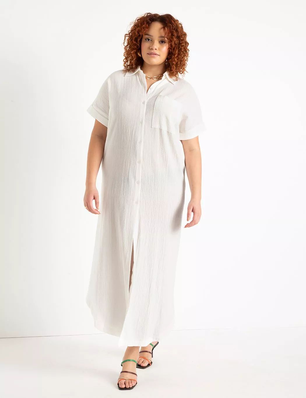 Maxi Shirtdress | Women's Plus Size Dresses | ELOQUII | Eloquii