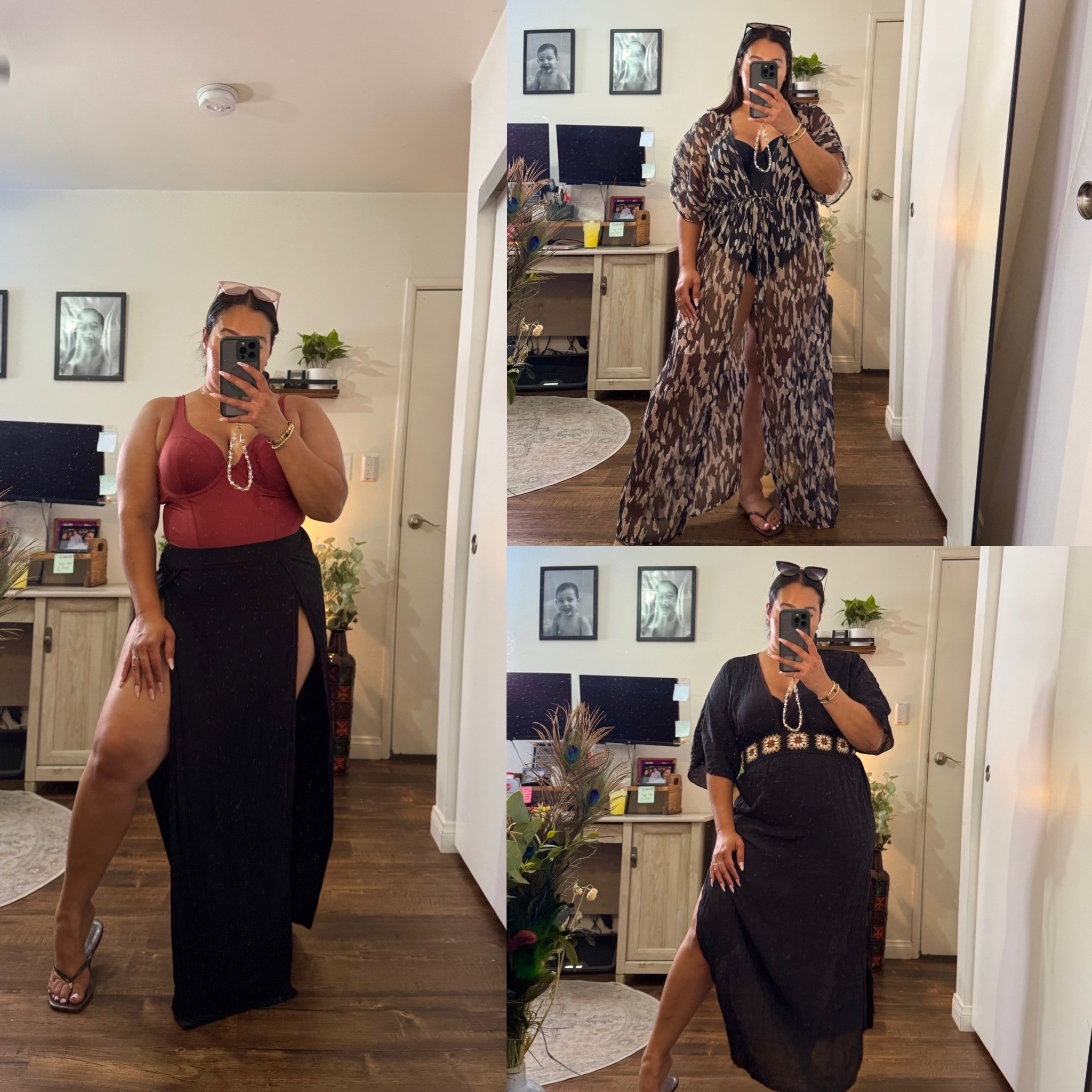 I love cupshes swimsuits and coverups because they are so tummy friendly, comfortable, and still super cute. 

Leopard kimono coverup - large - runs big 
Black ones pieces swimsuit - large / runs tts / tummy friendly / a little cheeky 
Black maxi cover up dress - large / runs a little small / elastic waistband 
Red bathing suit- large / tts / tummy friendly 
Double slit skirt - large / tummy friendly 

Midsize fashion
Summer outfit 
Vacation outfit 
Swimsuit 
Cover ups 
Curvy fashion

#LTKMidsize #LTKPetite #LTKSwim

#LTKootd #LTKMidsize #LTKSwim