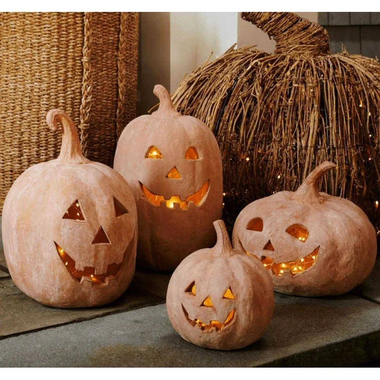 Halloween Decoration Handmade Terracotta Pumpkin Jack O' Lantern - Halloween Decor with Details |... | Walmart (US)