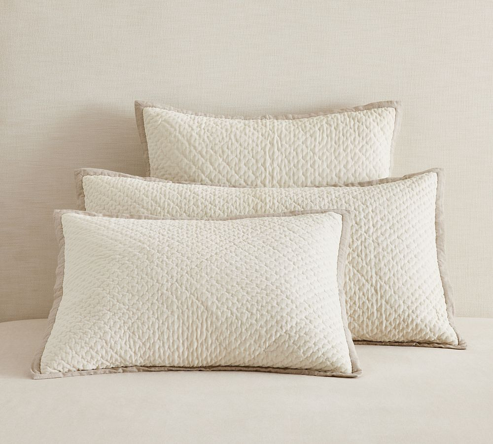 Cross Stitch Velvet Quilted Sham | Pottery Barn (US)