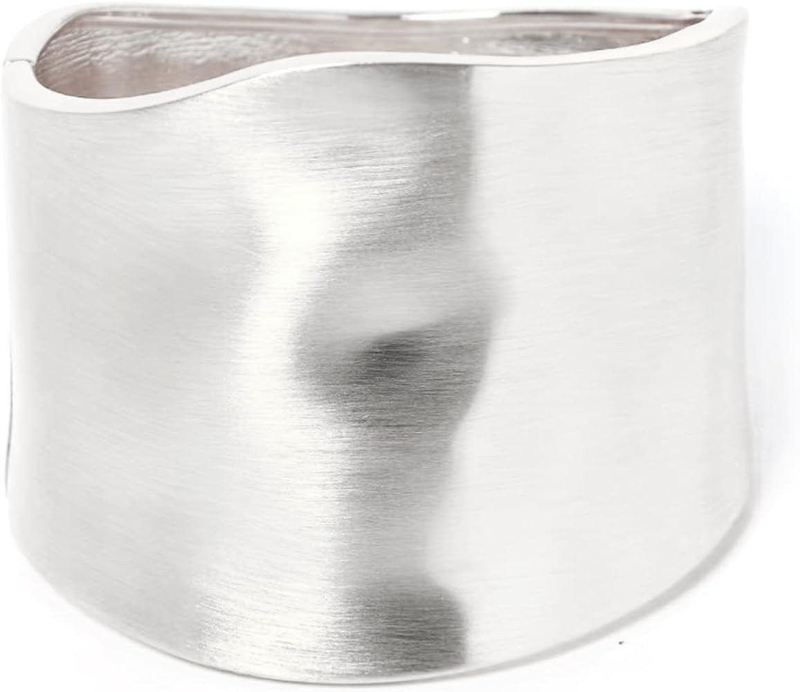 Bangle Bracelets for Women | 14K Gold Plated Trendy Wide Bracelets | Hinged Arm Cuff Bangles Chun... | Amazon (US)