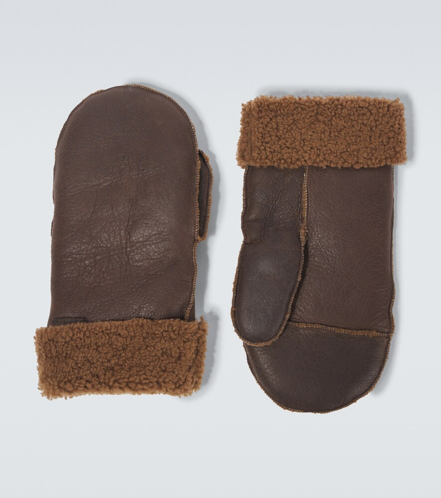 Our Legacy Shearling-trimmed leather mittens | Mytheresa (US/CA)