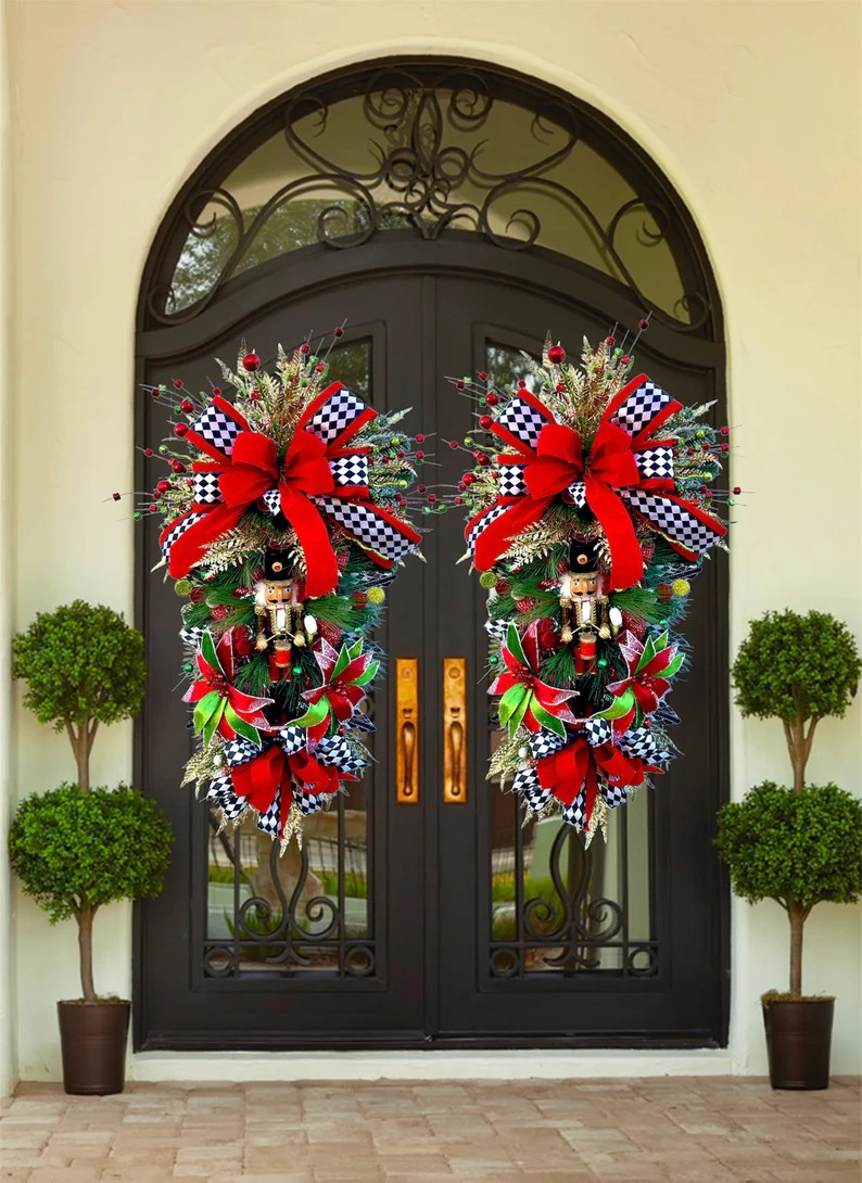 Extra Large Christmas Nutcracker Wreath for Double Doors | Nutcracker Christmas Theme Swag for Fr... | Etsy (Global)