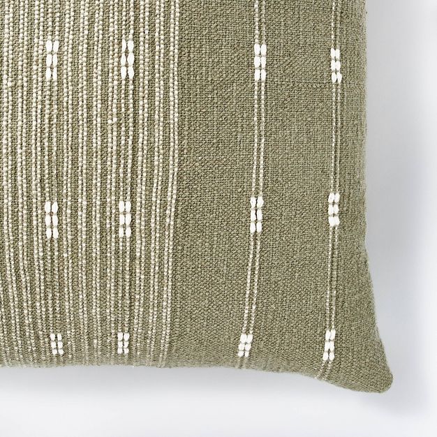 Woven Cotton Slub Striped Throw Pillow Green/Cream - Threshold™ designed with Studio McGee | Target