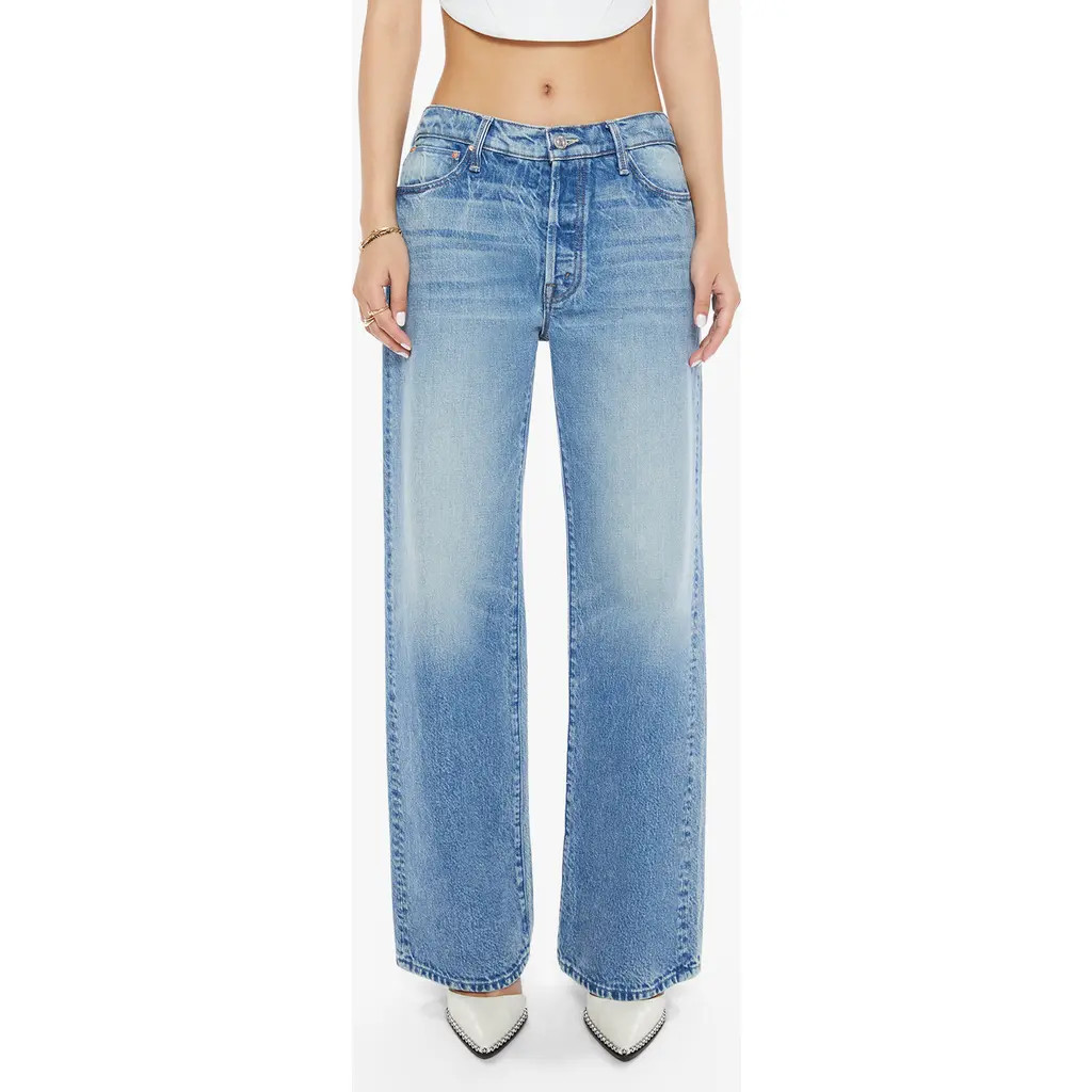 MOTHER Lil' Dodger Sneak Wide Leg Jeans in Wipeout at Nordstrom Rack, Size 31P | Nordstrom Rack