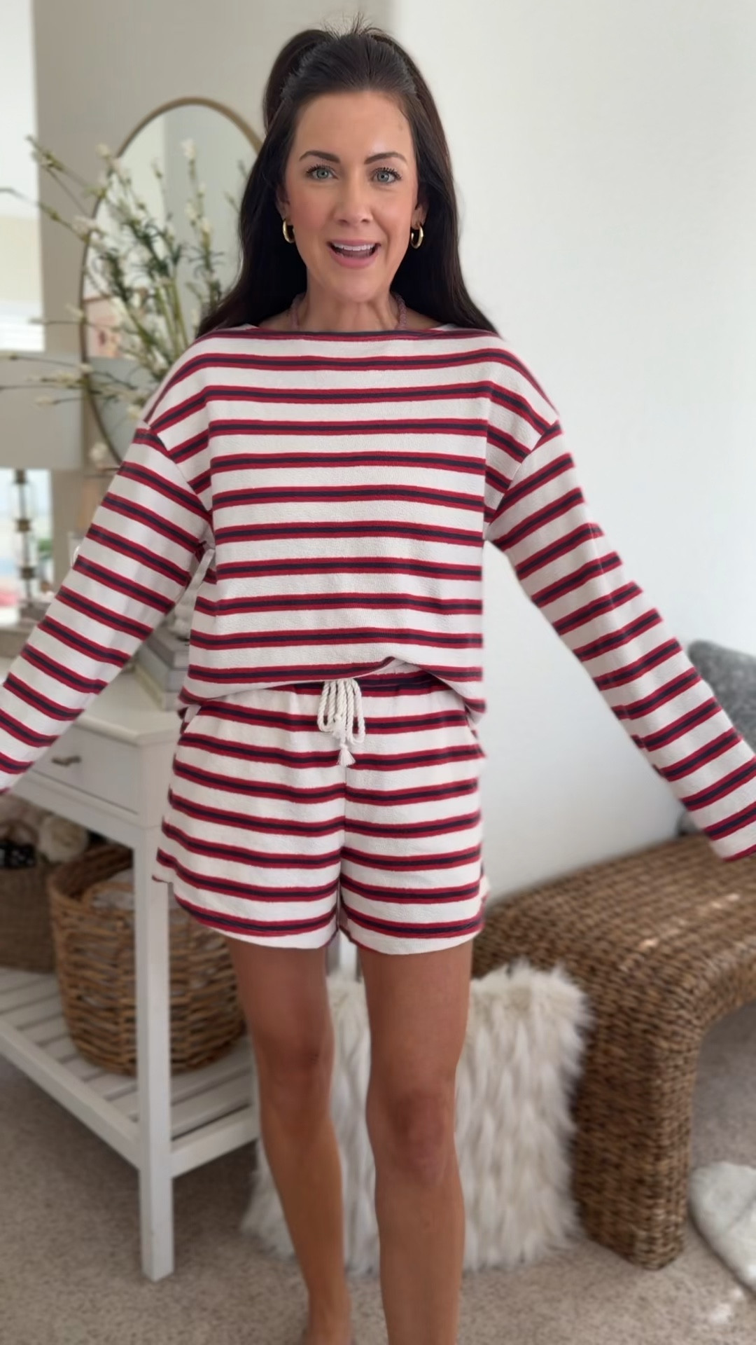 New target matching set in red, white & blue—wearing a small
Also comes in beige! 


#LTKootd #LTKSaleAlert #LTKSeasonal