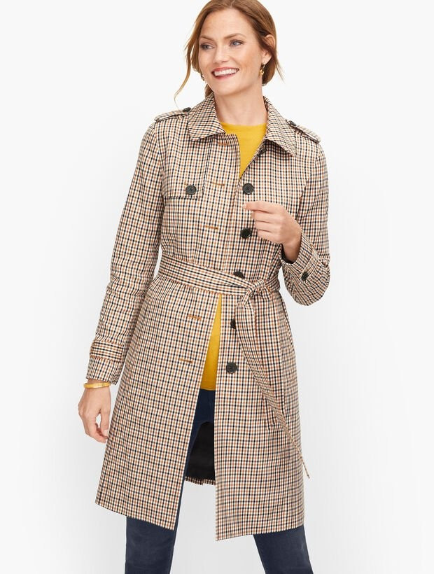 Polished Plaid Trench Coat | Talbots