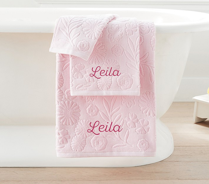Floral Jacquard Bath Collection | Pottery Barn Kids