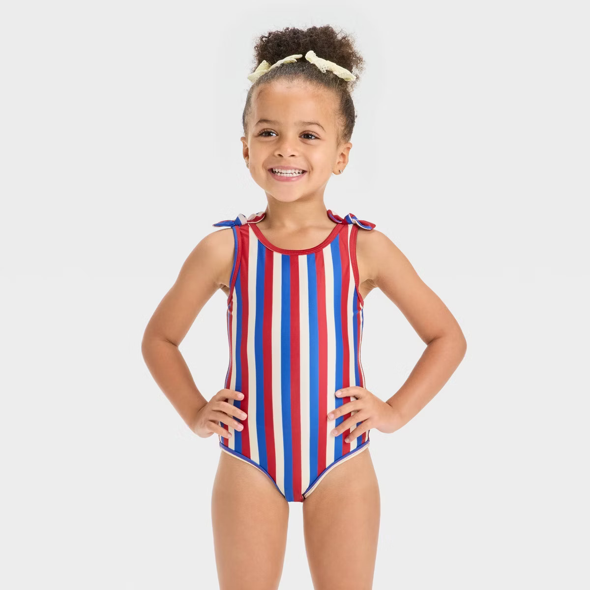 Toddler Girls' Striped One Piece Swimsuit - Cat & Jack™ Red/White/Blue | Target