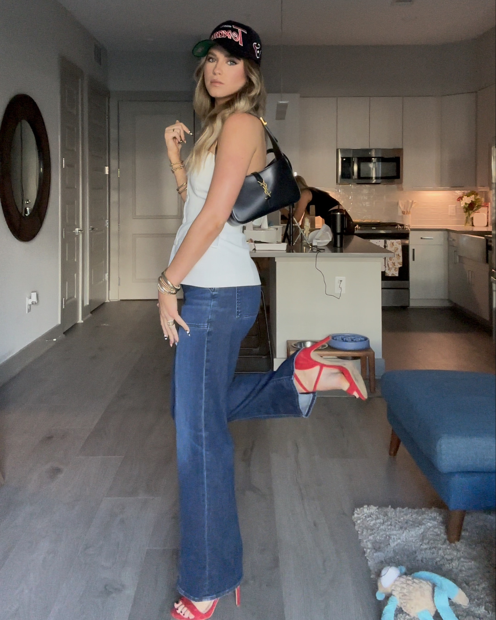 Sunday football outfit idea!!! Red, white, and blue outfit check! Easy look for football, night out, running errands, or doing/attending anything! Tall girl approved btw❤️💙

#LTKStyleTip #LTKGiftGuide #LTKBeauty