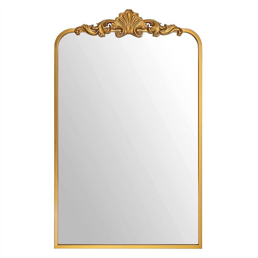 Ruomeng Traditional Wall Mirror, Bathroom Mirror Baroque Inspired Wall Décor, Gold Accent Mirror... | Amazon (US)