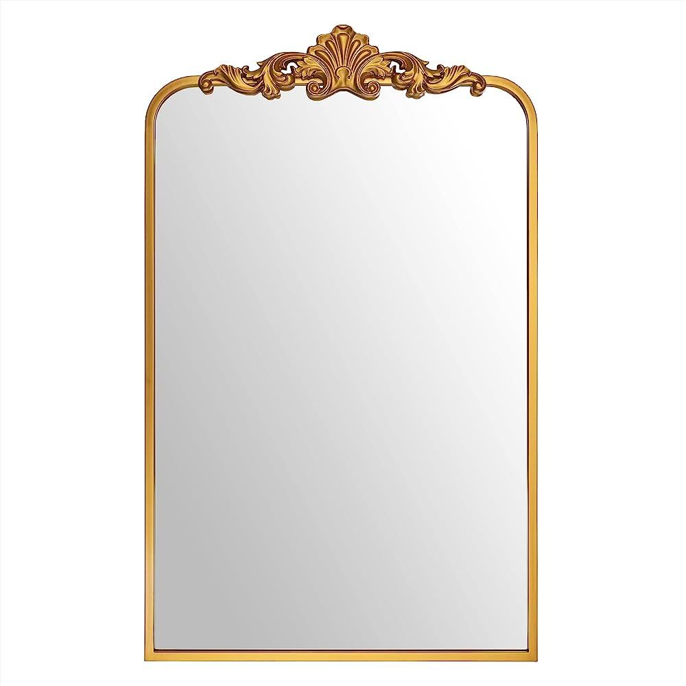 Ruomeng Traditional Wall Mirror, Bathroom Mirror Baroque Inspired Wall Décor, Gold Accent Mirror... | Amazon (US)