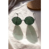 Green & Black Oversized Round Circle Wire Frame Sunglasses | Etsy (UK)