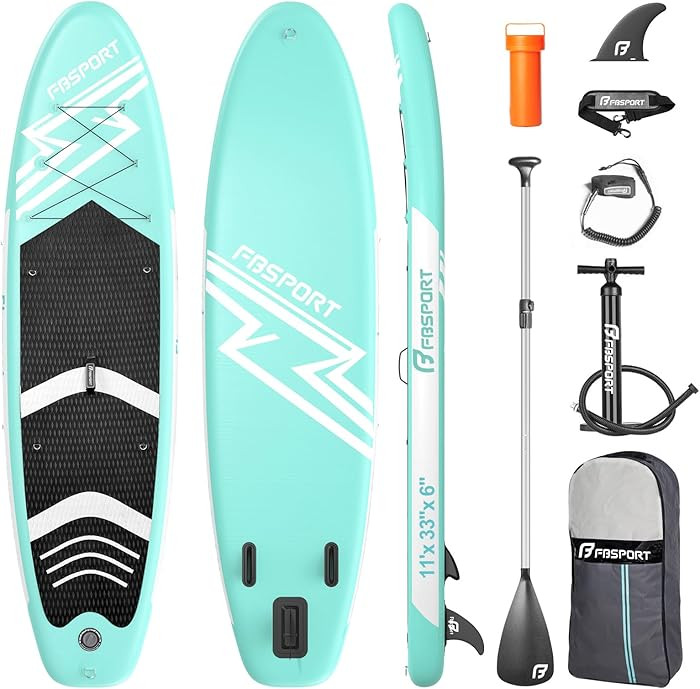 FBSPORT 11' Premium Stand Up Paddle Board, Yoga Board with SUP Accessories & Carry Bag | Wide Sta... | Amazon (US)
