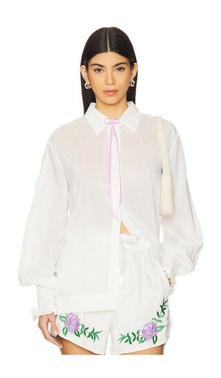 SWF Ribbon Boland Shirt in White. - size S | Revolve Clothing (Global)