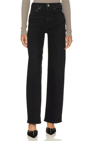 AGOLDE Harper Mid Rise Wide Straight in Hush from Revolve.com | Revolve Clothing (Global)