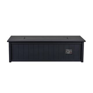 Yarmouth 70 in. Aluminum Propane Fire Pit Table in Charcoal | The Home Depot