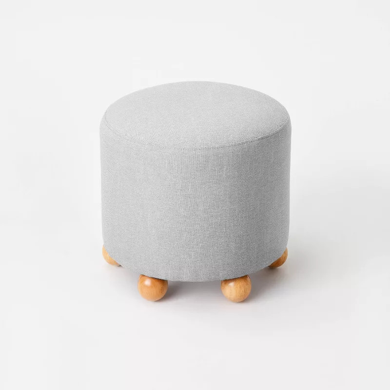 Havenstone Upholstered Ottoman with Ball Feet Gray - Threshold™ designed with Studio McGee | Target