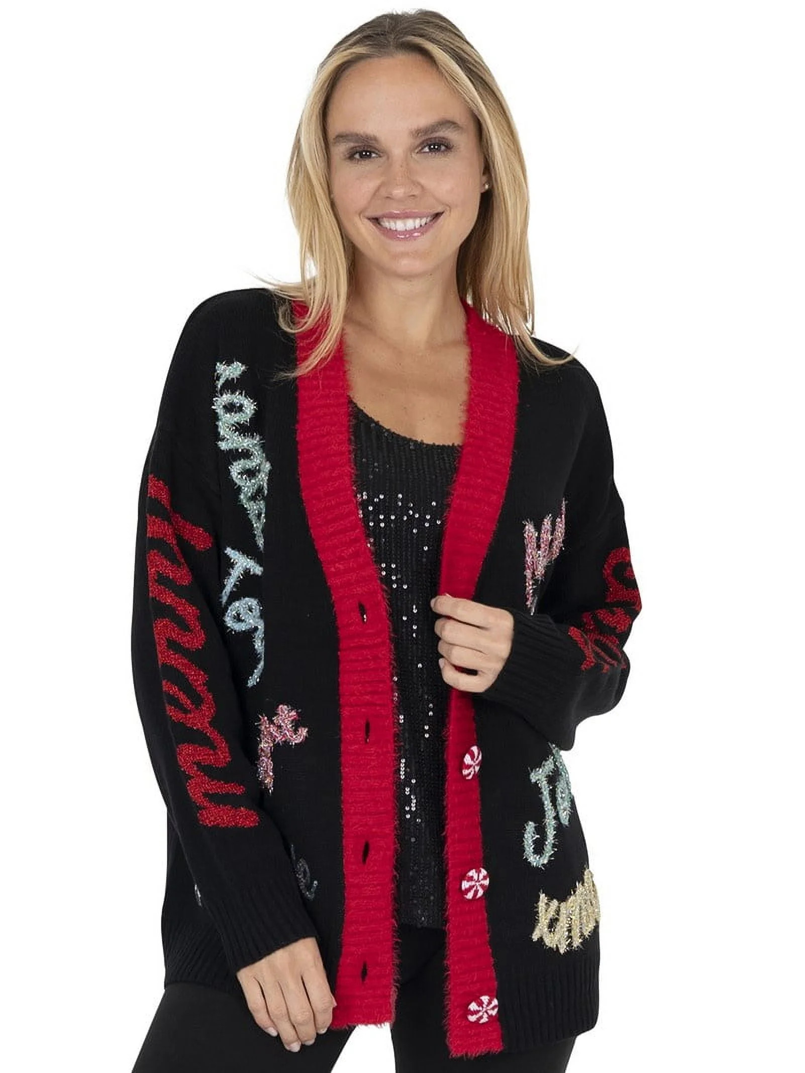 Jollidays Women's Holly Jolly Long Christmas Cardigan, Sizes S-XXL | Walmart (US)