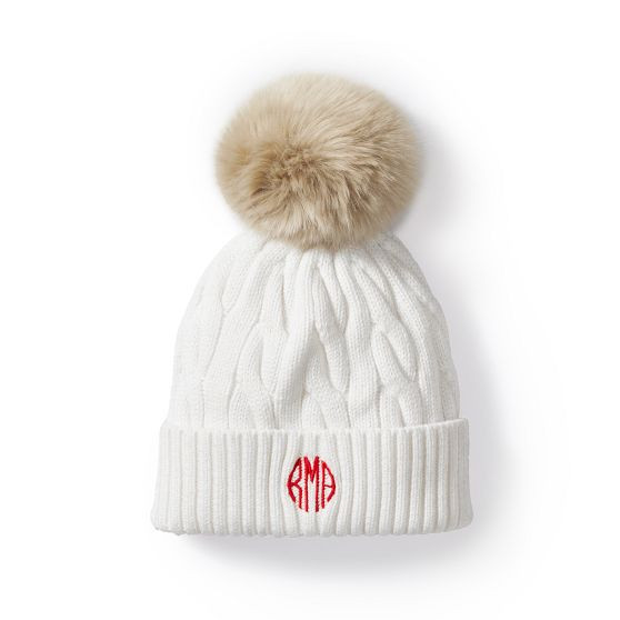 Cable Knit Pom Pom Hat | Mark and Graham