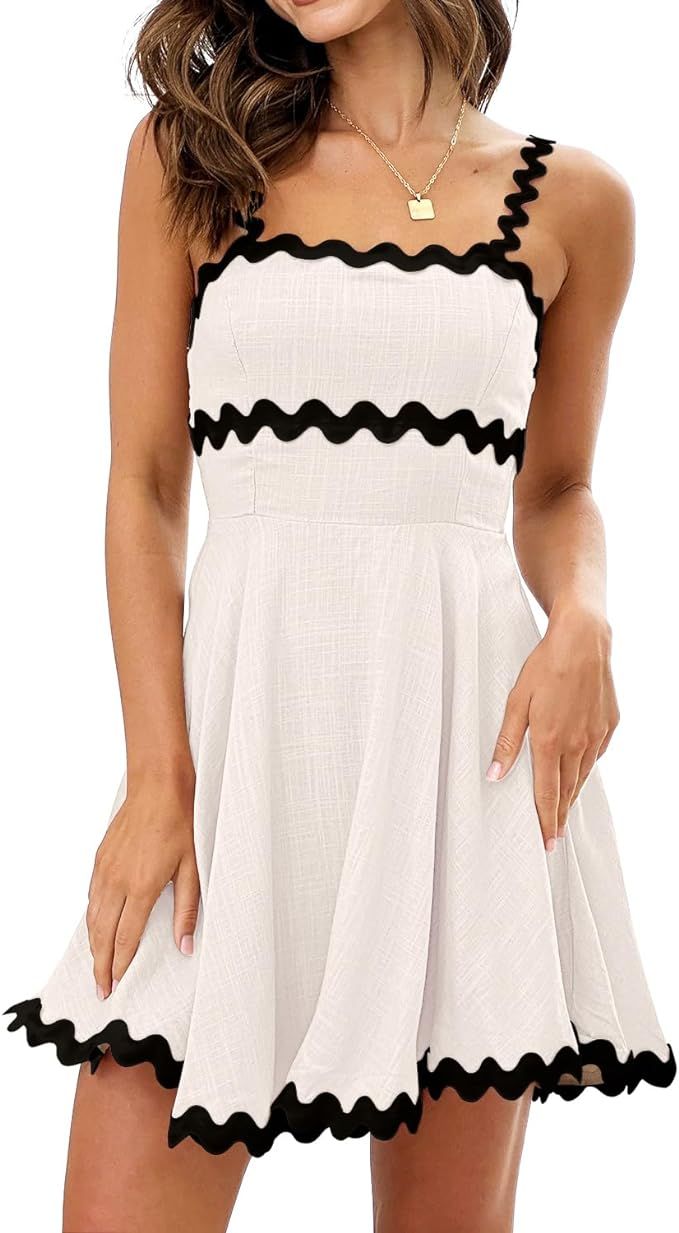 Shy Velvet 2024 Women's Summer Mini Dress Casual Linen Dress Cocktail Dresses for Women Sundresse... | Amazon (US)