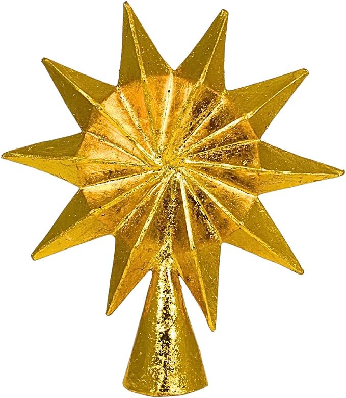 Yesteryear Tree Topper Gold Paper 10 Pointed Star Tree Topper, 1Pc, 7.50In H, Cd1938g | Amazon (US)