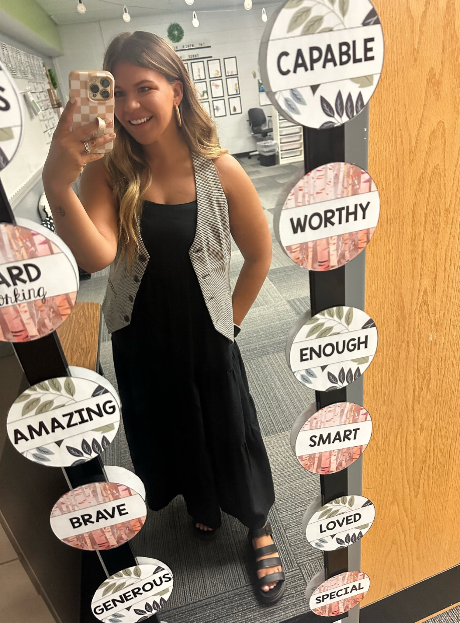 Teacher Outfit

Tiered Maxi Dress - TTS small
Vest - medium sized up for layering 
Sandals - TTS 8

#LTKworkwear #LTKunder50 #LTKBacktoSchool