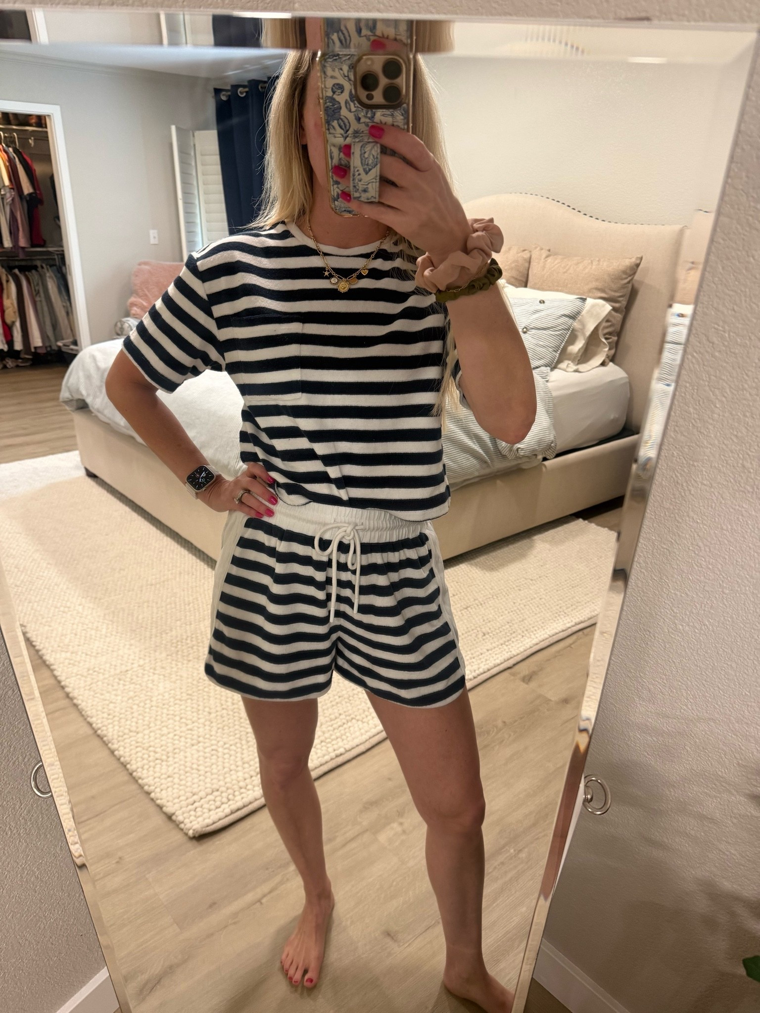The matching set trend isn’t going anywhere, and this Evereve striped lounge set is one of my favorite finds! 🤍⚓️

If you’re looking for an outfit that’s equal parts comfortable, flattering, and effortless, this is it. The relaxed striped tee and matching shorts are perfect for everything from weekend errands and travel days to beach vacations and lounging at home.

I love that you can wear the pieces together for an elevated matching look or mix and match them with your favorite denim, white shorts, or linen pants for even more outfit options.

✨ Linked in my LTK! Save this look now because classic striped sets always sell out.

#LTKStyle #LTKFashion #LTKFinds #LTKSeasonal #Evereve #EvereveStyle #MatchingSet #StripedSet #LoungeSet #SummerStyle #VacationStyle #CoastalStyle #CasualStyle #WeekendStyle #EffortlessStyle #CapsuleWardrobe #NeutralStyle #EverydayFashion #OutfitInspo #FashionFinds #WearOnRepeat #TravelStyle #MomStyle #ClassicStyle #AffordableLuxury

#LTKmomlife #LTKOver40 #LTKSeasonal