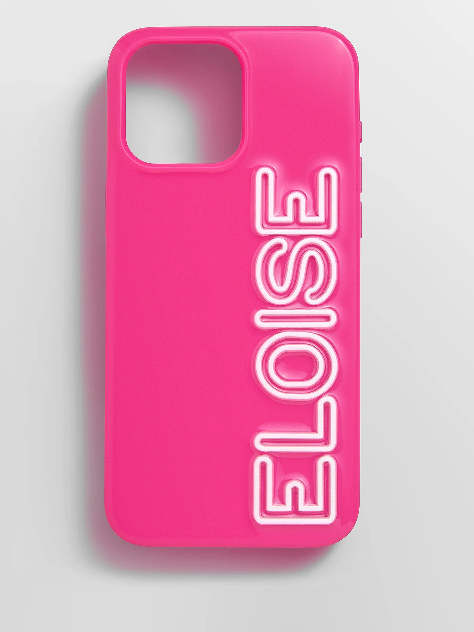 Fine Line Custom iPhone Case - Neon Pink/White | BaubleBar