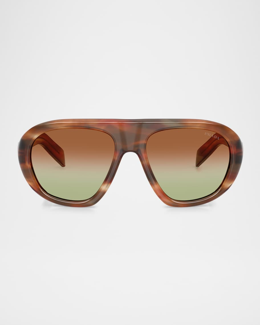 Prada 57mm Acetate Aviator Sunglasses | Neiman Marcus