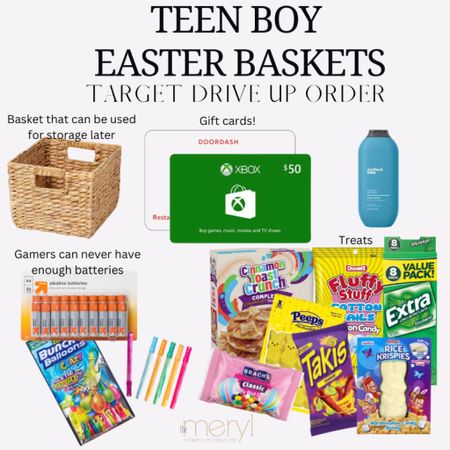 Teen Boy Easter Basket Ideas - Target Pick Up
Easter Basket Candy Gift Cards Teen Boy Gifts Method Body

#LTKunder50 #LTKSeasonal #LTKGiftGuide