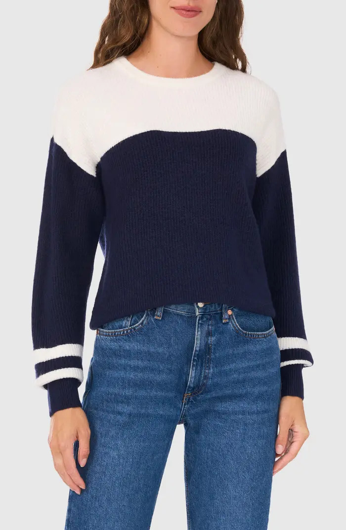 Colorblock Stripe Sleeve Sweater | Nordstrom