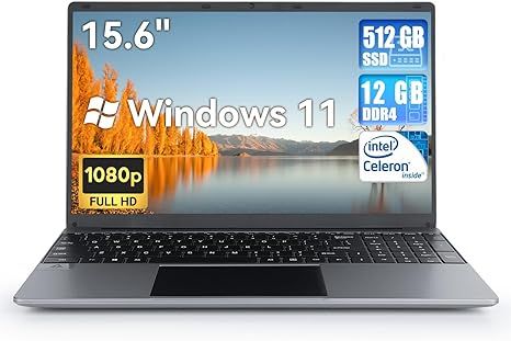 AMIAMO 15.6" Laptop Computer, Intel Celeron N5095 Processors,12GB RAM, 512GB SSD, 1080P Display, ... | Amazon (US)