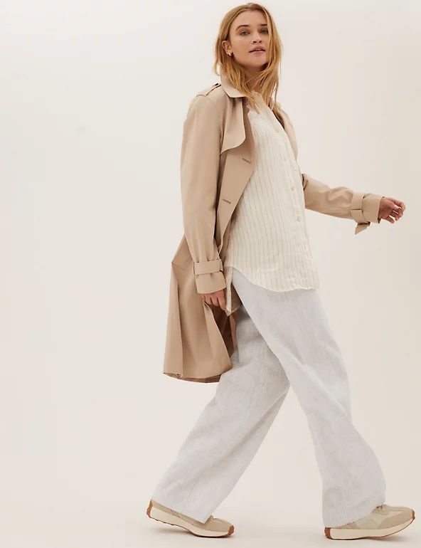 Linen Blend Wide Leg Trousers | M&S Collection | M&S | Marks & Spencer (UK)