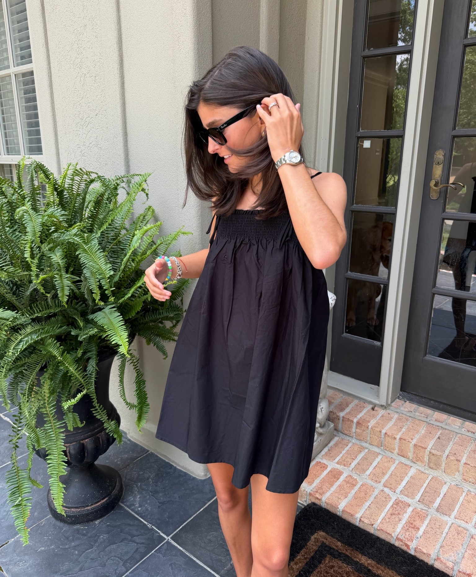 The cutest little poplin dress for $10! Comes in red and black! @walmart #walmartpartner #walmartstyle