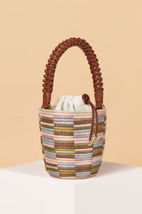 Woven Handle Lunchpail / Dusty Rainbow Check | Cesta Collective