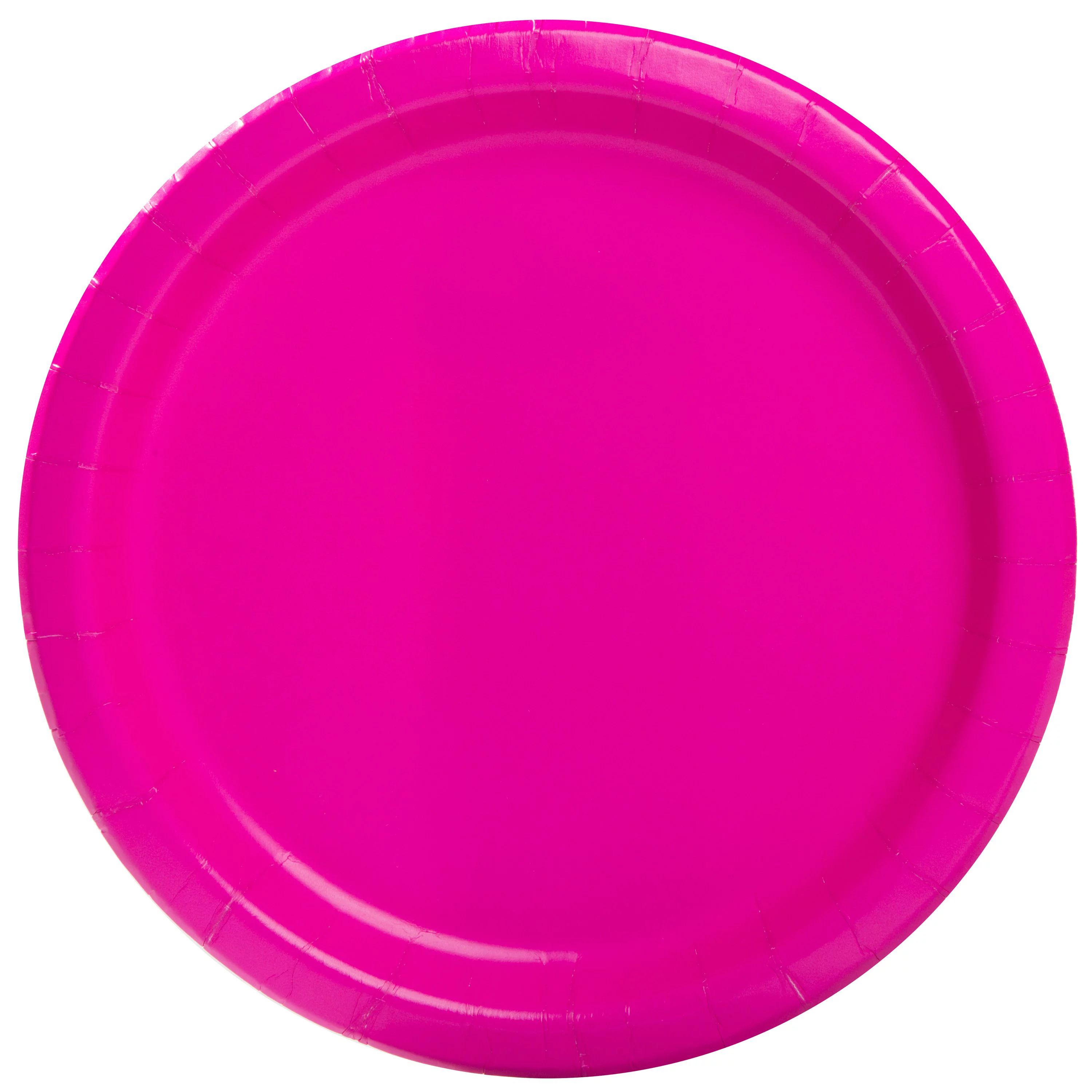 Way To Celebrate Paper Party Plates, Neon Pink, 9in, 20ct - Walmart.com | Walmart (US)