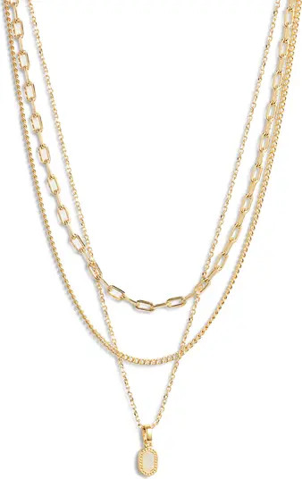 Kendra Scott Mini Elisa Gold Triple Strand Necklace | Nordstrom | Nordstrom