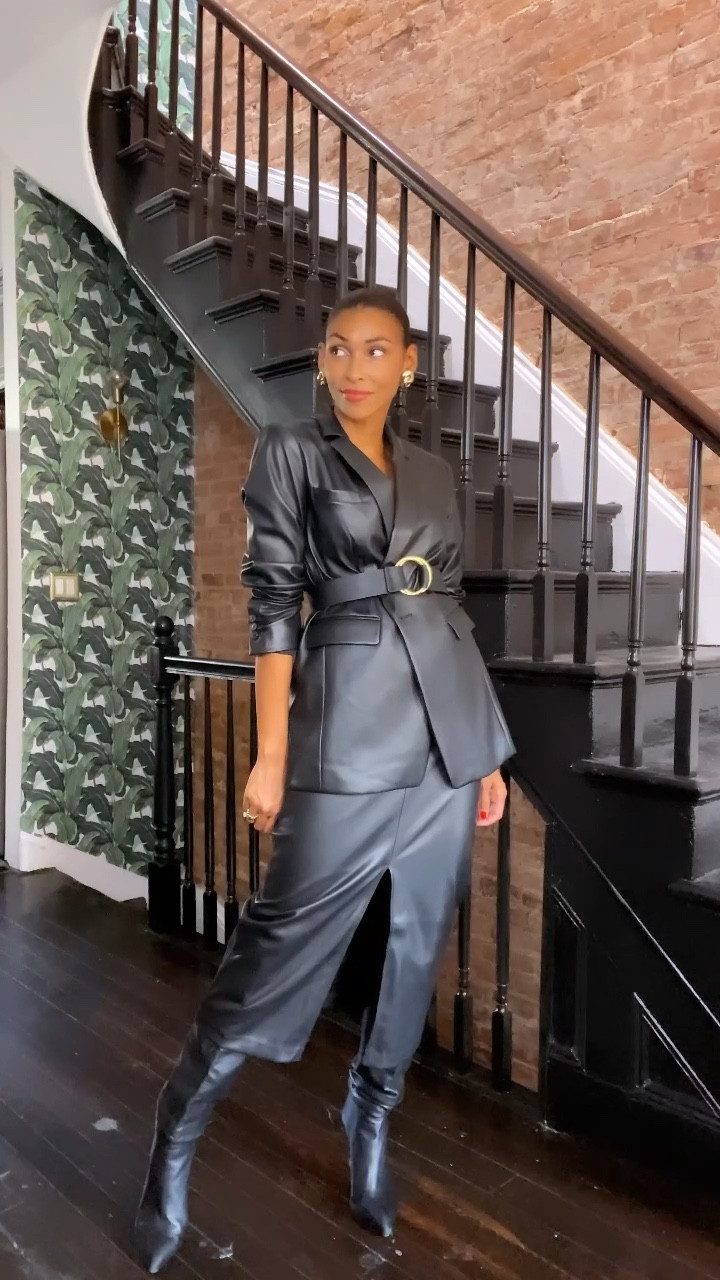 What to wear to the office — Leather Edition with @loft ✨ 

Outfits Ideas Below:
✨Monday — Button up + Leather Trousers + Relaxed Coat
✨Tuesday — Houndstooth Cardigan + Leather Mini + Oversized Wrap
✨Wednesday— Leather Blazer + Leather Pencil Skirt
✨Thursday — Leather Wrap Skirt + Mock Neck + Blazer
✨Friday — Straight Leather Pants + Sweater + Sherpa 

Shop all my #LOFT looks in my LTK✨ Link in bio/stories #LoveLOFT 

Which is your fave?! Comment with the day of the week✨

#LTKstyletip #LTKworkwear #LTKover40