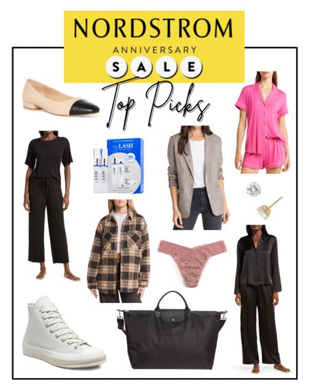 My top picks from the 2023 Nordstrom Anniversary Sale / captoe flats / silk pajamas / silk pj set / pink pj set / pink pajama set / blazer / eyelash serum / lash serum / lash growth serum / cubic zirconia earrings / plaid shacket / white converse / travel bag / carry on bag / black Longchamp bag / Longchamp tote / lace thongs / lounge set 

#LTKxNSale #LTKunder100 #LTKsalealert