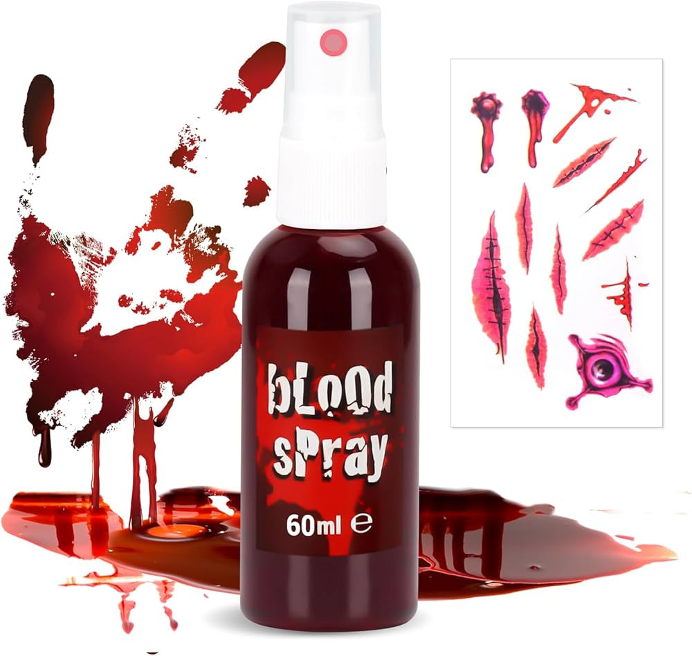 Halloween Fake Blood Makeup Costume - 2oz(60ml) Fake Blood Spray Face Paint Makeup Halloween Bloo... | Amazon (US)