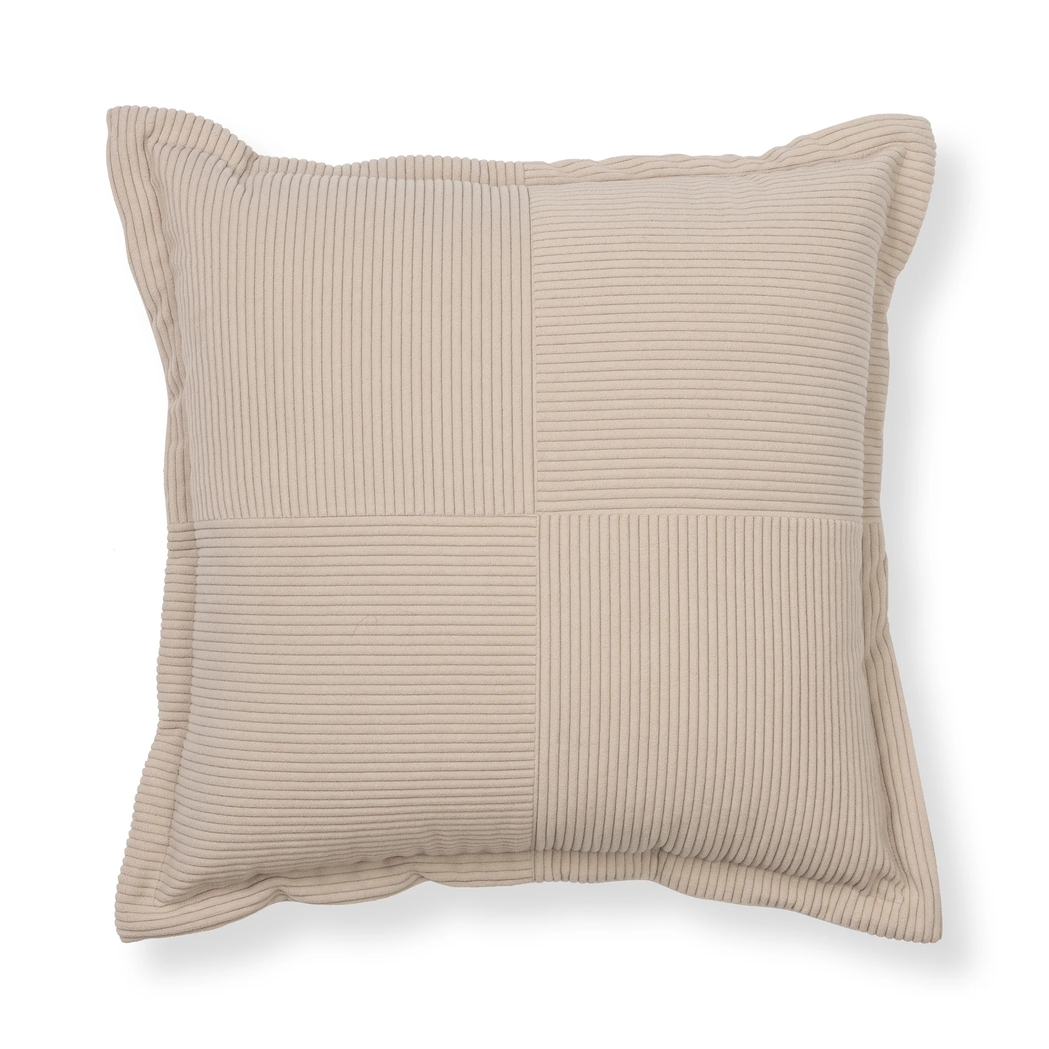 Mainstays Corduroy Velvet Decorative Throw Pillow 18x18, Washed Stone, Single | Walmart (US)